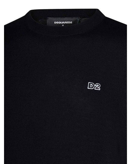 DSquared² Black Crew Neck Sweater for men