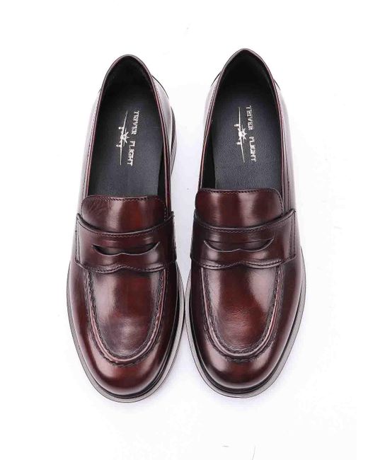 Triver Brown Leather Loafers