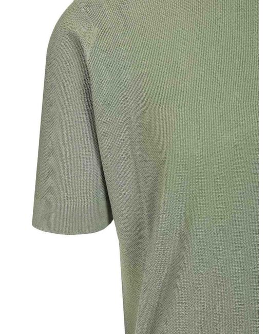 FILIPPO DE LAURENTIIS Green Pique Polo Shirt for men