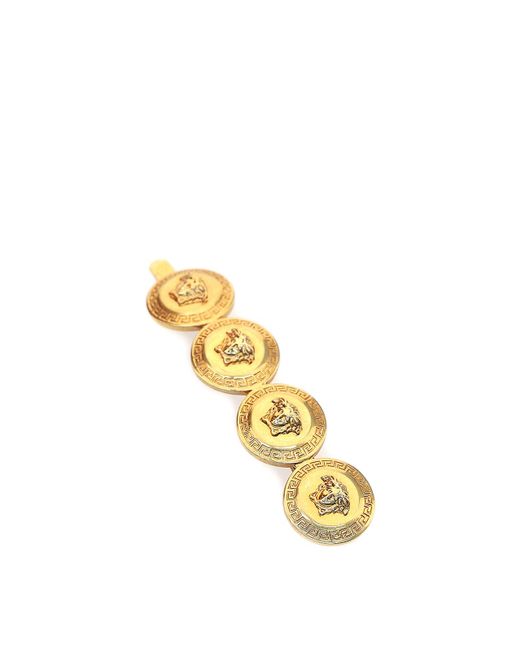 Versace Medusa Head Detailed Hair Clip in Metallic Lyst