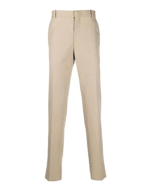 McQueen Natural Tapered Tailored Trousers for men