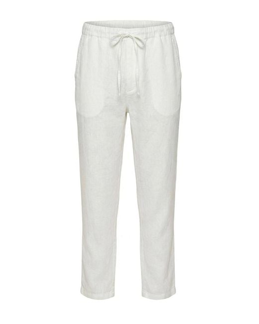 120% Lino White Pants for men