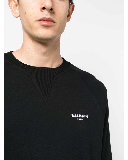 Balmain Black Logo-print Sweatshirt for men