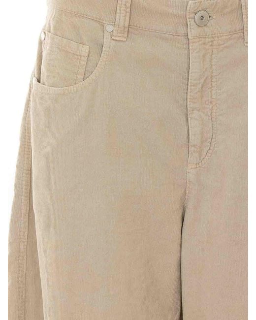 Brunello Cucinelli Natural Velvet Pants
