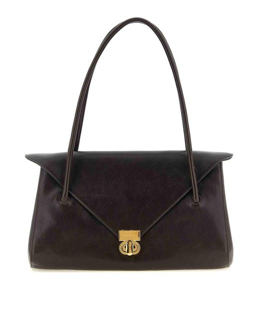 Marni Black E/W Leather Shoulder Bag