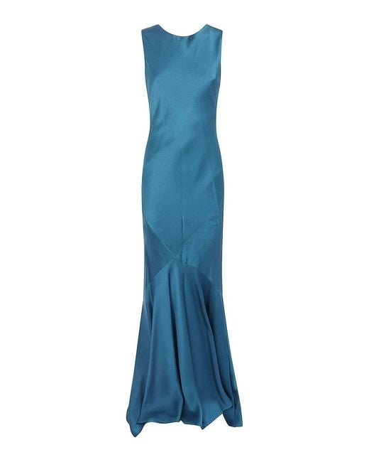 Max Mara Blue M Serum Long Dress