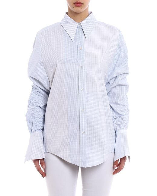 Stella McCartney Blue Thandie Ovesized Cotton Shirt