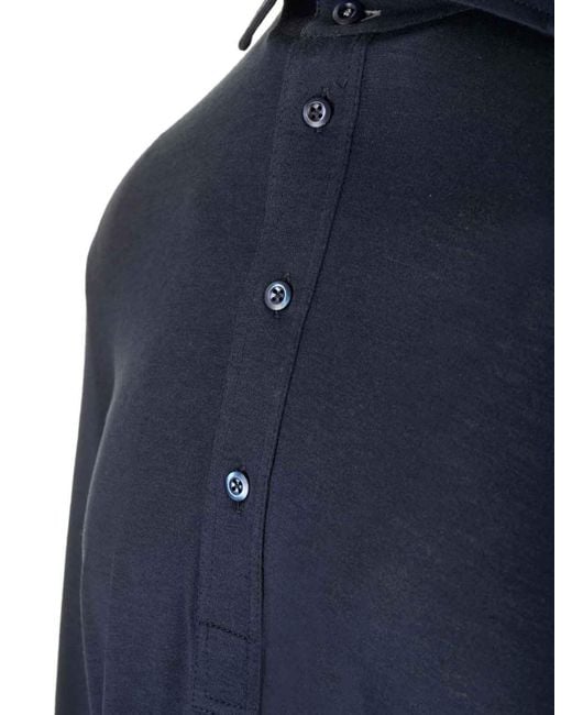 Brunello Cucinelli Blue Silk And Cotton Polo Shirt for men