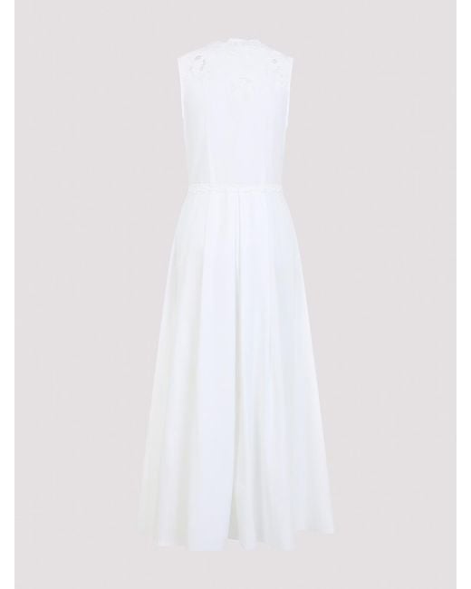 Ermanno Scervino White Sleeveless Maxi Dress