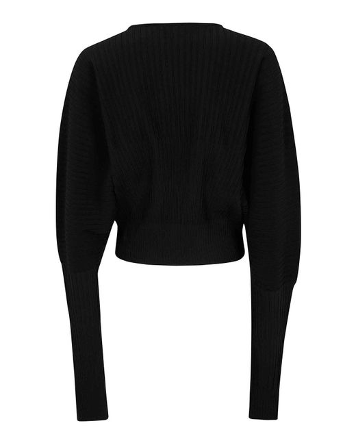 Mrz Black Parisienne Over-Shoulder Sleeves Sweater