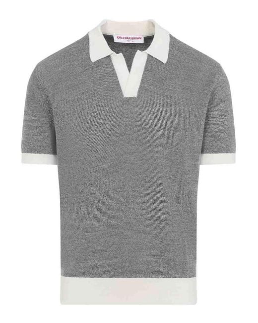Orlebar Brown Gray Horton Contrast Polo for men