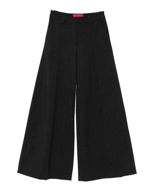 Thelatest Black Alma Wool Blend Wide-Leg Trousers