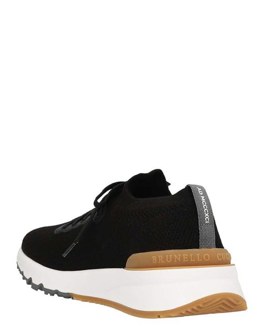Brunello Cucinelli Black Running Sock Sneakers for men