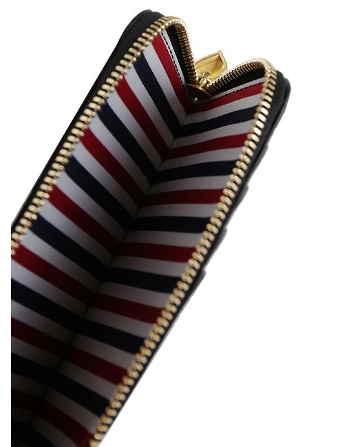 Thom Browne Black Leather Card Holder