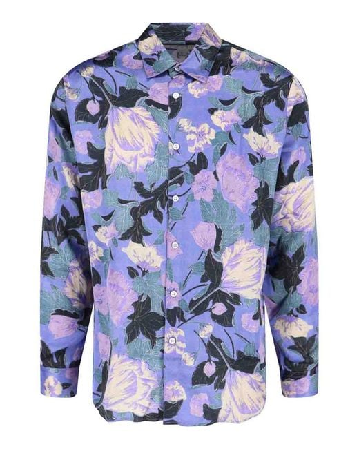 ERL Blue Viscose Shirt for men