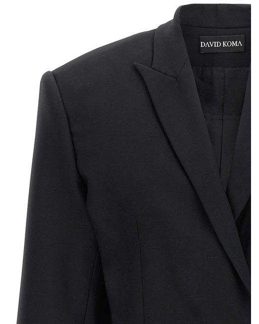 David Koma Blue Cropped Blazer