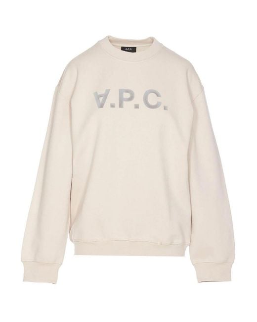 A.P.C. White Oversized Sweatshirt Logo