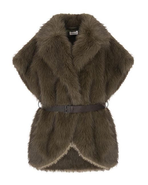 P.A.R.O.S.H. Green Faux Fur Vest