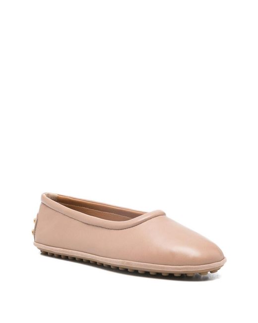 Tod's Pink Leather Ballets