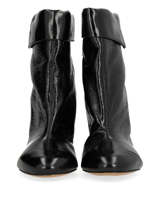 Isabel Marant Black Eldra Leather Ankle Boots