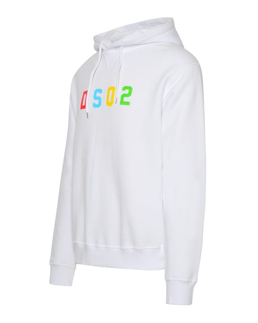 DSquared² White Multicoloured Dsq2 Logo Hoodie for men