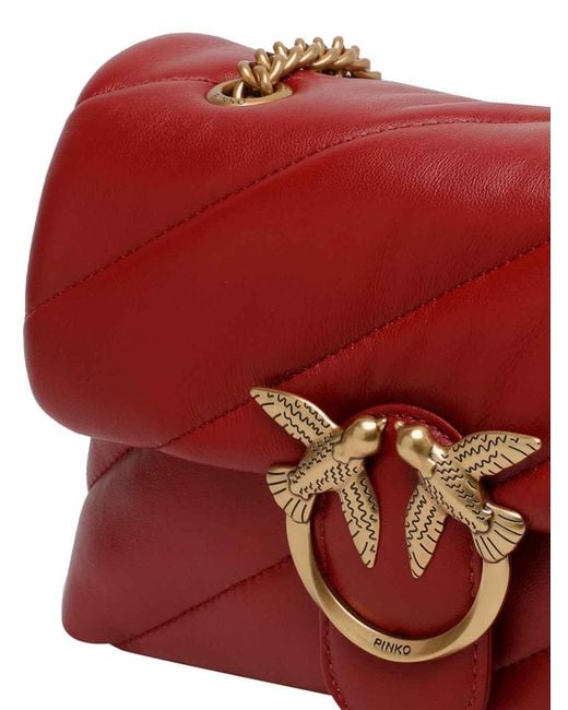 Pinko Red Love Mini Puffer Shoulder Bag