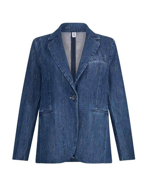 Liu Jo Blue Denim Blazer Embellished