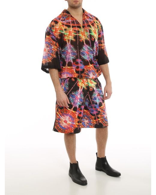 Dolce & Gabbana Red Printed Bermuda Shorts for men