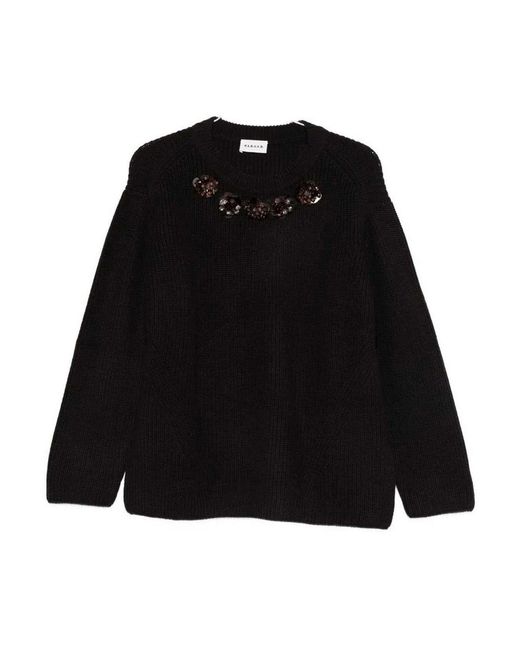 P.A.R.O.S.H. Black Sweater With Embroidery