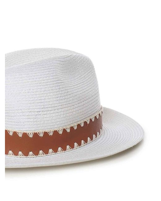 Eleventy White Abaca Hat for men