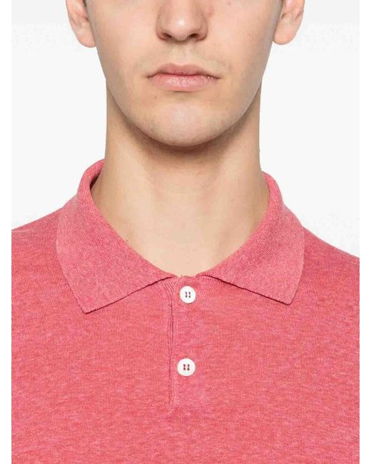 Brunello Cucinelli Pink Short Sleeve Polo for men