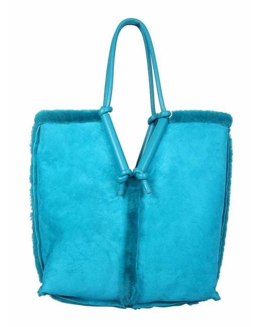 Bottega Veneta Blue Bolster Tote Bag