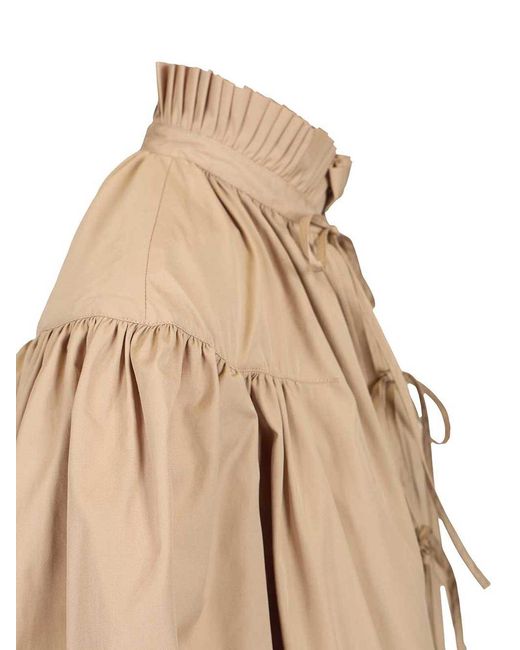 Dries Van Noten Natural Cotton Poplin Blouse With Ruffles