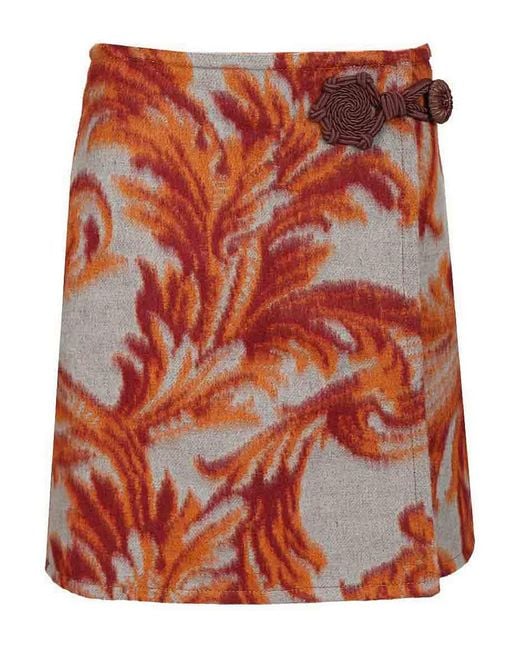 Etro Red Wrap Miniskirt