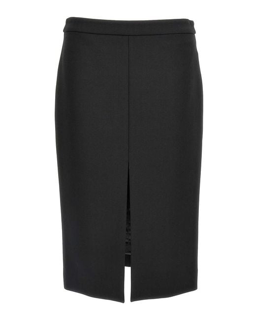 Dolce & Gabbana Black Sheath Midi Skirt