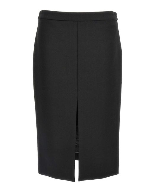Dolce & Gabbana Black Sheath Midi Skirt