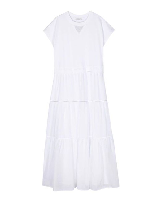 Peserico White Dress With Gathered Details