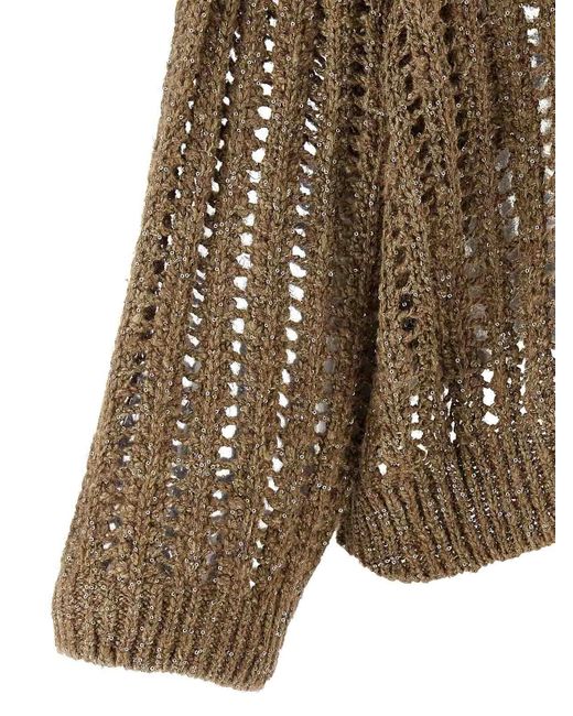 Brunello Cucinelli Brown Rustic Dazzling Net Jumper