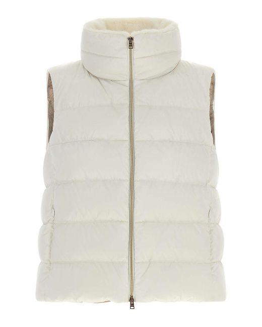 Herno White Technical Satin Vest