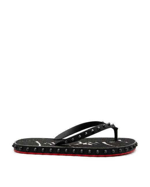 Christian Louboutin Black Super Loubi Flip-Flops