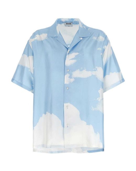 Moschino Blue Silk Shirt for men