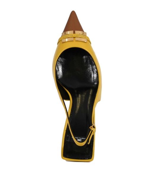 Elisabetta Franchi Metallic Two-Tone Slingback