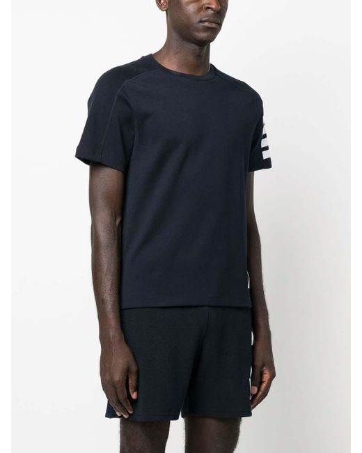 Thom Browne Blue 4-bar Short-sleeve T-shirt for men