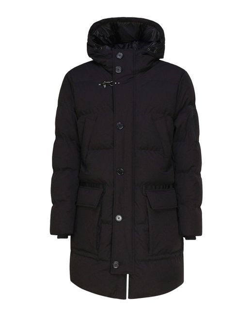 Fay Black Padded Long Coat for men