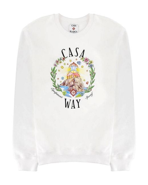 Casablanca White Home Way Sweatshirt for men