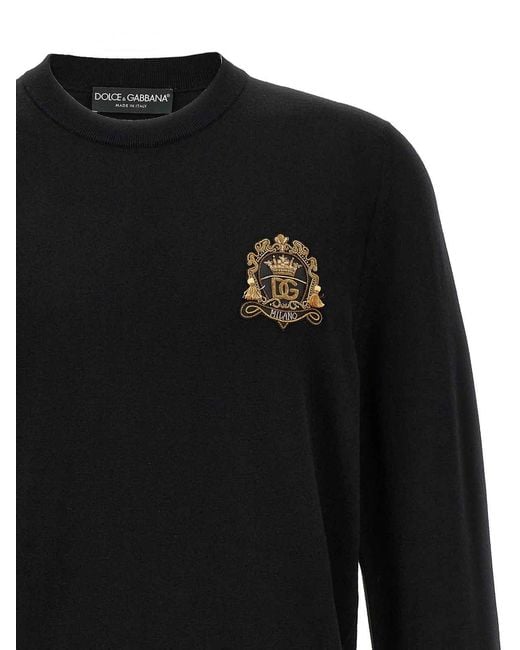 Dolce & Gabbana Black Coat Of Arms Sweater for men