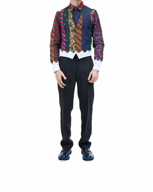 Moschino Blue Cravatte Gilet for men