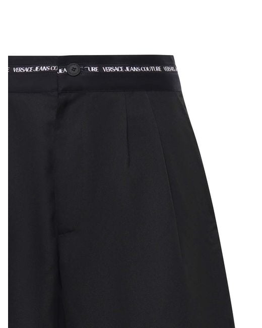 Versace Jeans Couture Black Bermuda Shorts With Logo for men