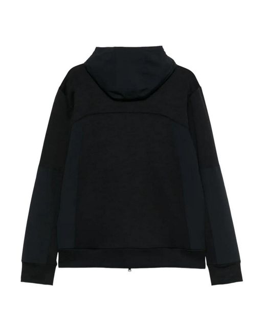 Paul & Shark Black Cotton And Nylon Zip-Up Hoodie for men