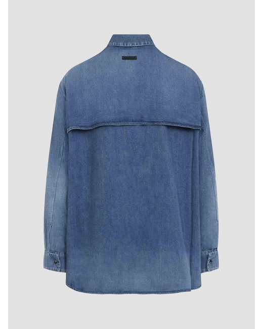 Fear Of God Blue Denim Shirt for men